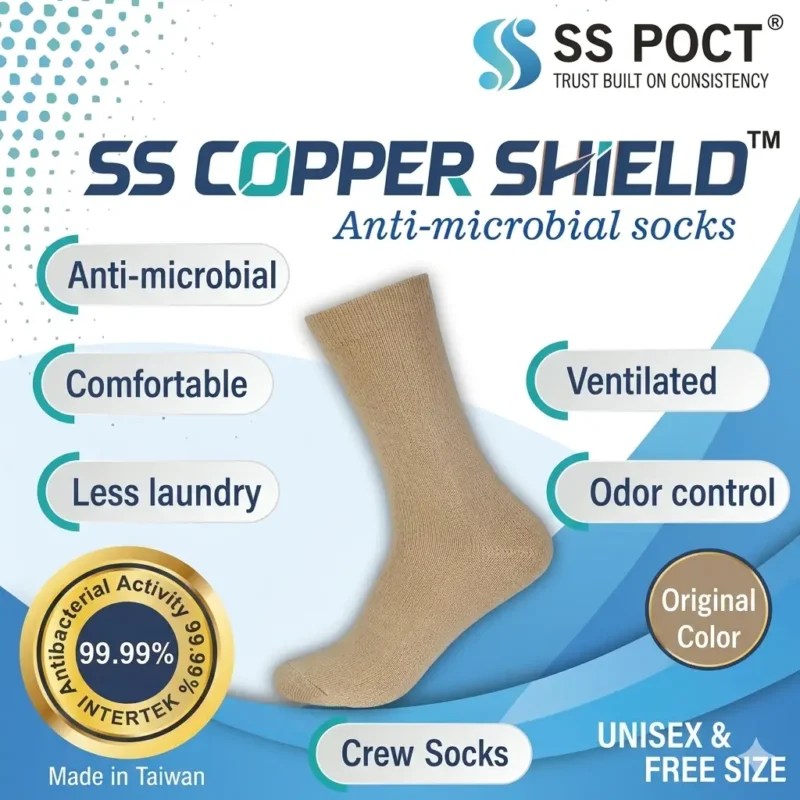 SS copper infused crew socks