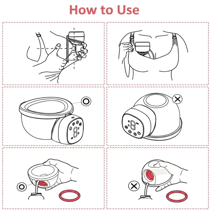 Hands-free cordless breast pump