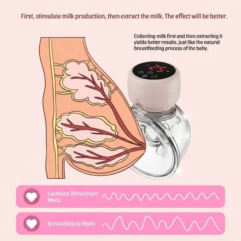 Portable wearable breastfeeding pump