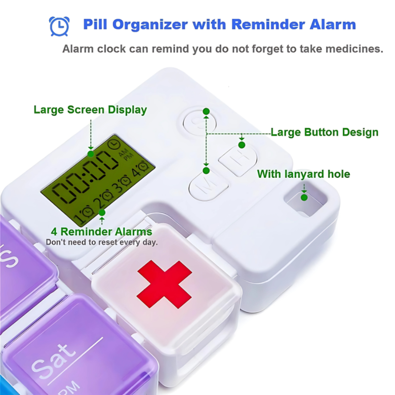 Electronic weekly medicine organizer