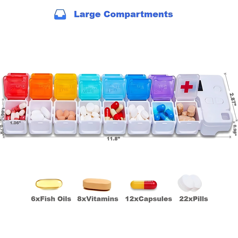 Electronic AM PM medicine organizer