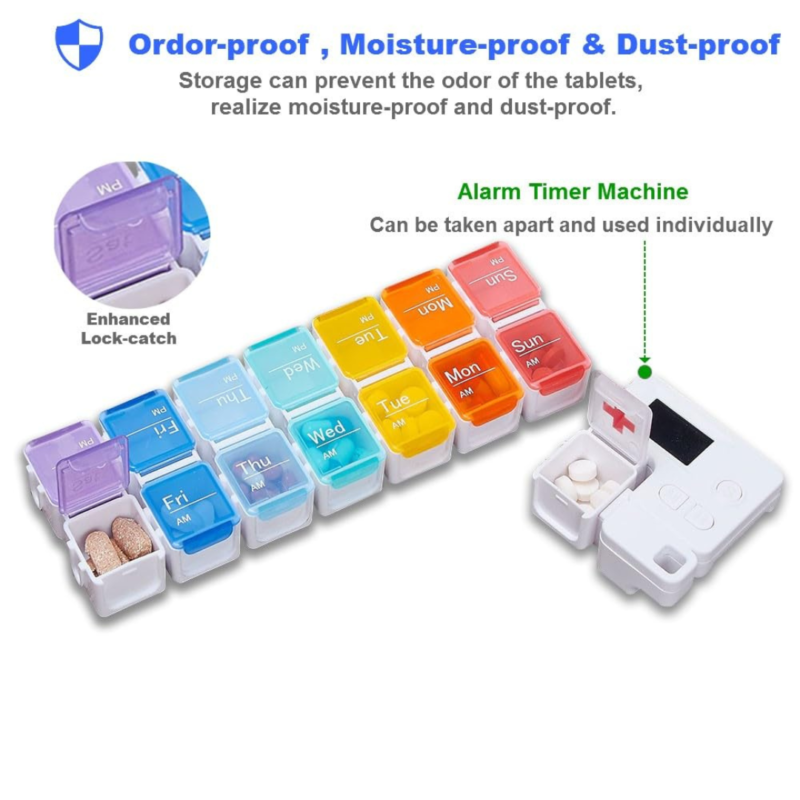 Portable medication organizer box