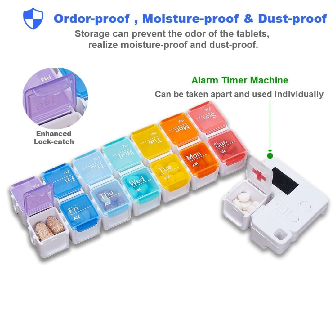 Portable medication organizer box
