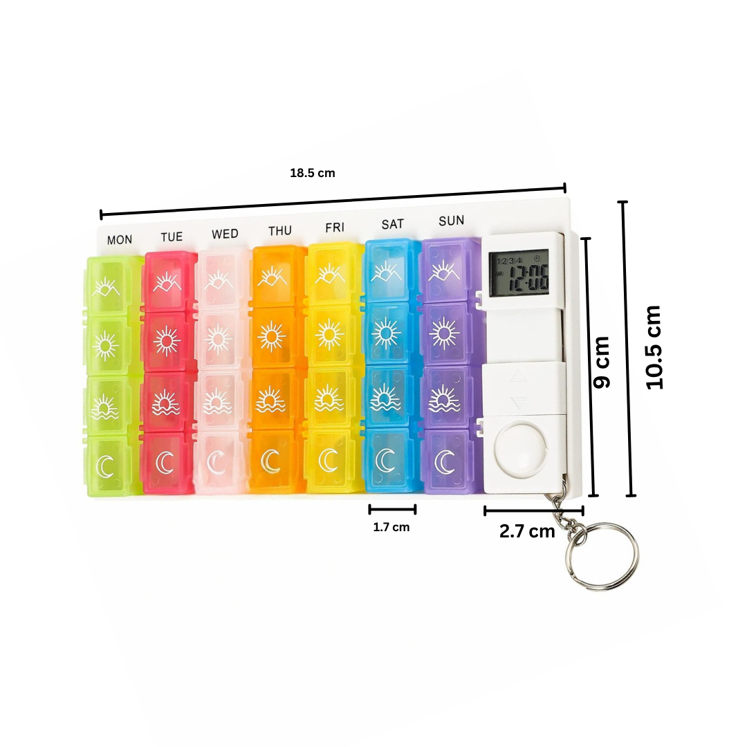 Pill organizer for morning noon night doses